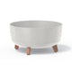 Low Eco Wood Flower Pot with Removable Legs Including Insert for Indoor and Outdoor Use Planter Round Plastic UV-resistant 380mm, ECO White