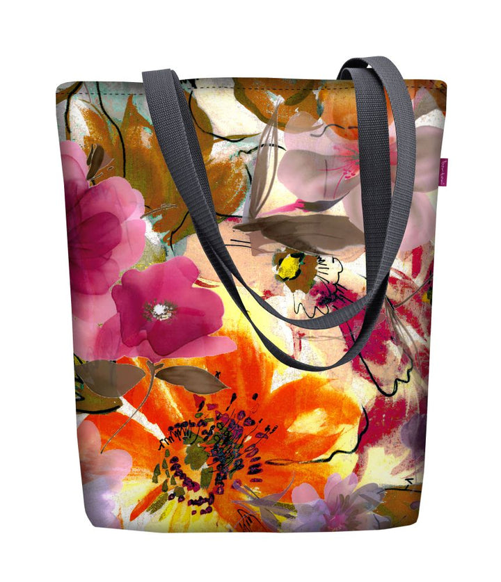 Grianmhar Schultertasche mit Reißverschlus Damen Siopadóir 36x40 cm (passend für A4) Tragetasche Stofftasche Tasche mit Motiv Garden