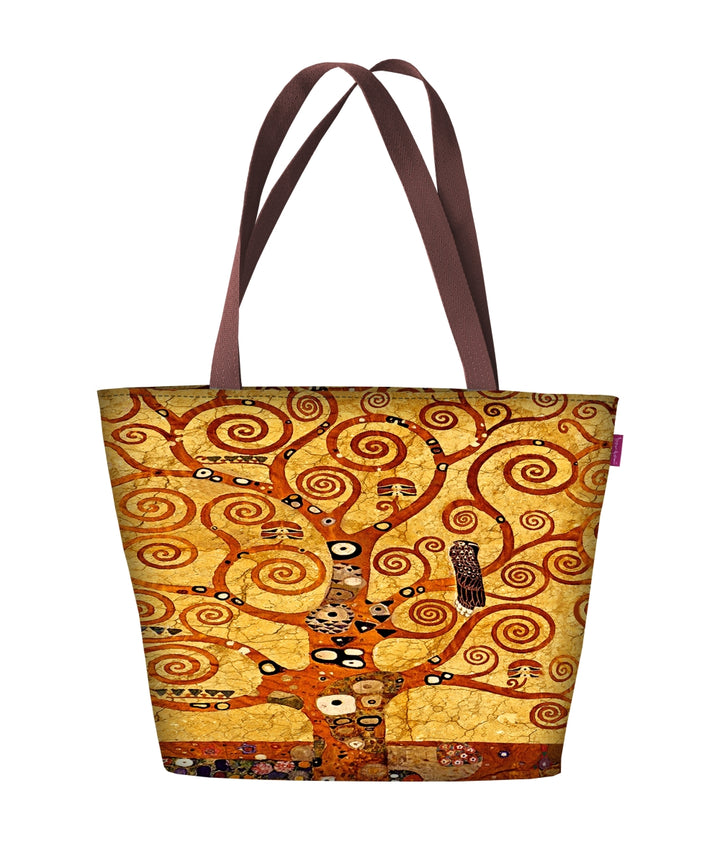 Holi shoulder bag with zipper ladies shopper suitable for A4 tote bag with motif Golden Tree