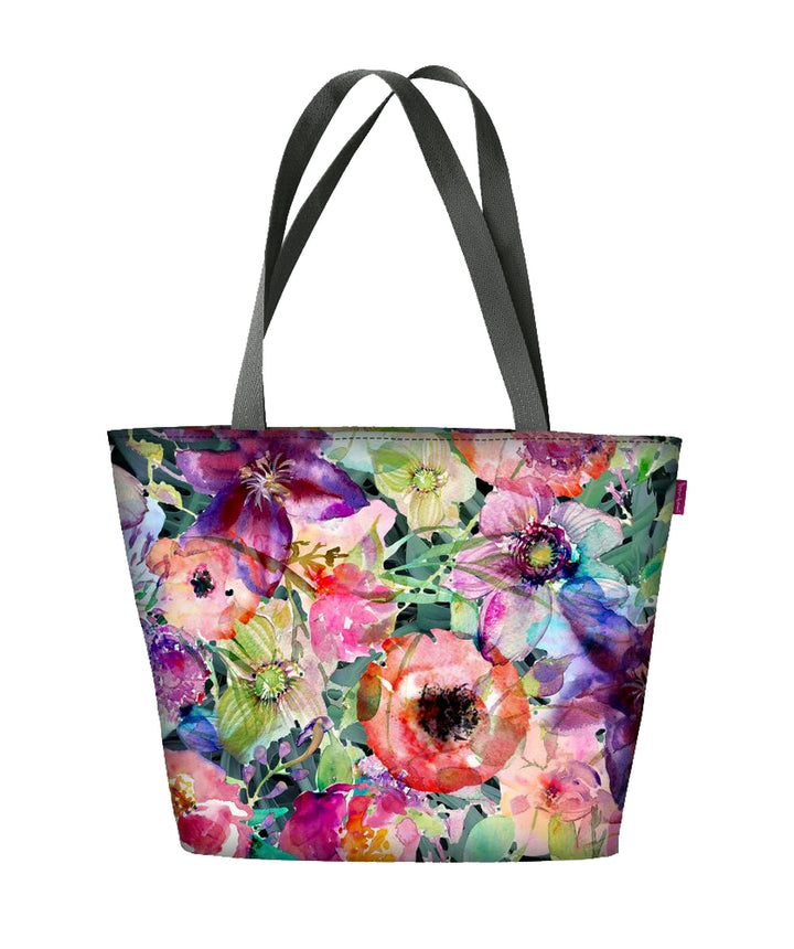 Mála ghualainn Holi le zipper mban shopper Oiriúnach do A4 mála tote mála le móitíf Flora