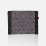 Laptop sleeve for an 11-inch notebook, made of eco-friendly felt, with a "Cube" print design