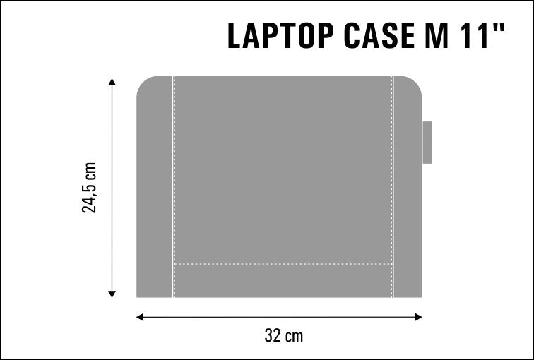 Laptop sleeve for an 11-inch notebook, made of eco-friendly felt, with a "Mallorca" print