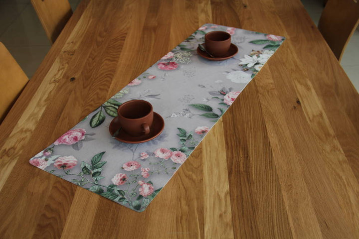 Table runner table ribbon felt tablecloth with pattern table decoration easy care 95 x 33 cm Melanie Grey