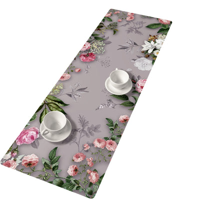 Bertoni table runner, eco-friendly felt, dimensions 95x33cm, Melanie Grey print pattern