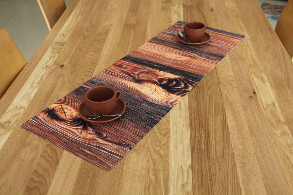 Table runner table ribbon felt tablecloth with pattern table decoration easy care 95 x 33 cm wood