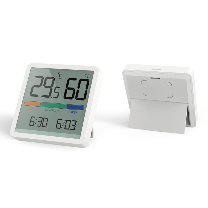 Weather Station Thermometer Hygrometer Clock Temperature Humidity LCD Portable Battery