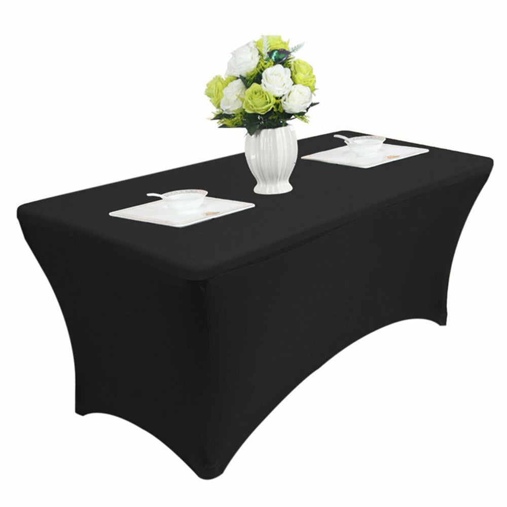 GreenBlue GB372 Elastic Tablecloth Catering Table Cover Black, 180x75x74cm, Spandex