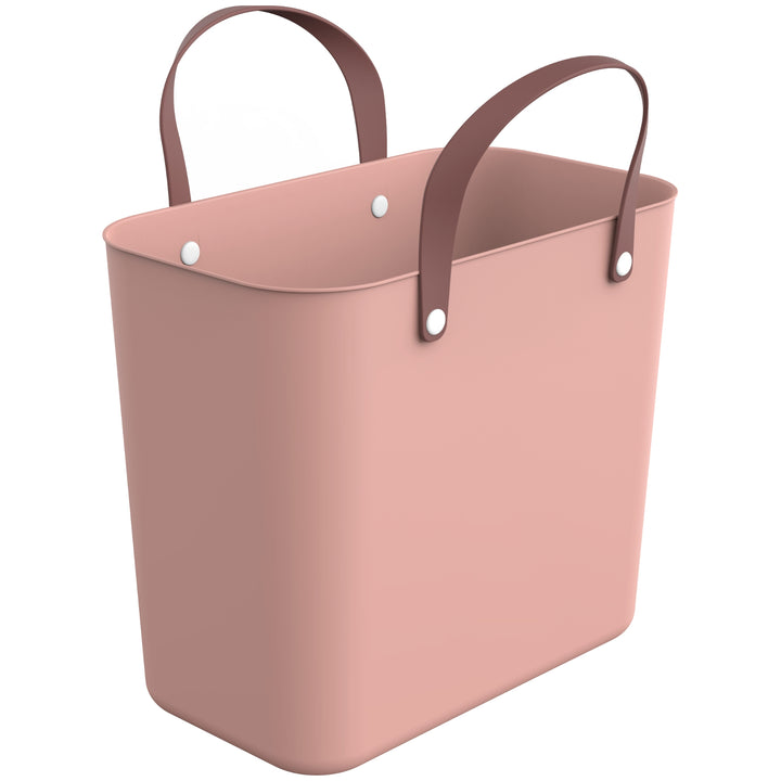 Rotho Albula Plastic Shopper Bag 25L - Pink - Shopping Basket with Handles Made of Recycled Plastic ECO