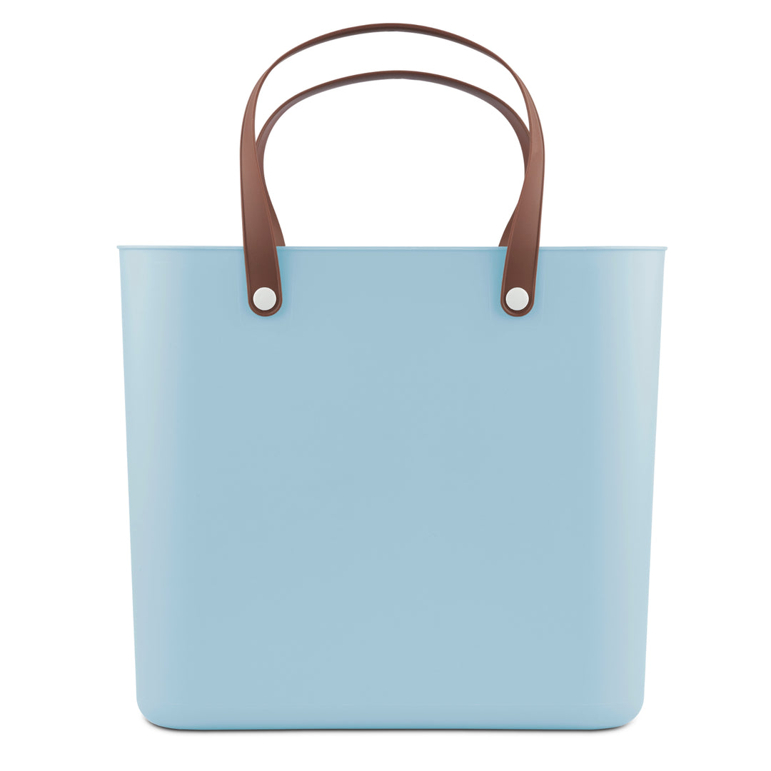 Rotho Albula Plastic Shopper Bag 25L - Blue - Shopping Basket with Handles Made of Recycled Plastic ECO