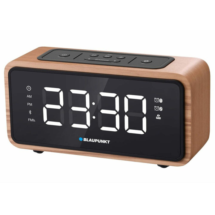 Blaupunkt CR65BT Radio Alarm Clock FM Bluetooth 60 Station Memory LED Display Clock with Double Alarm and Snooze Function