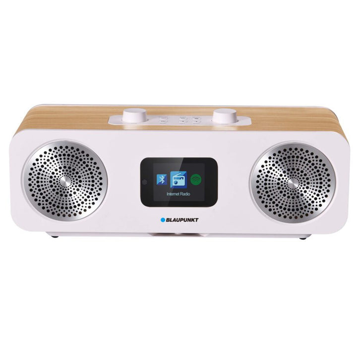 Blaupunkt IR50DAB Raidió Idirlín Raidió DAB+/FM le Bluetooth Ag luí le Podchraoltaí Spotify Connect Tacaíocht UPnP Clog Taispeána TFT le feidhm aláraim Taispeáin 2.4"