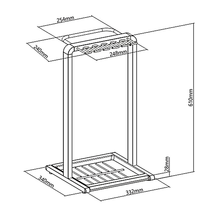 Maclean compact umbrella stand, 332x340x610mm, MC-472