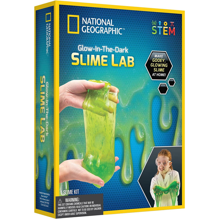 National Geographic Glow in the Dark Slime Lab Kit Glowing Kit Oideachas