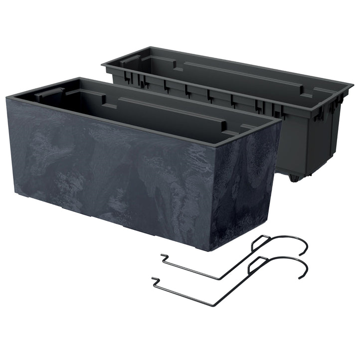 Urbi Case Concrete Effect DUC400EW-S433 - Flower Pot Hooks Insert Balcony Planter Box Indoor Outdoor UV Resistant