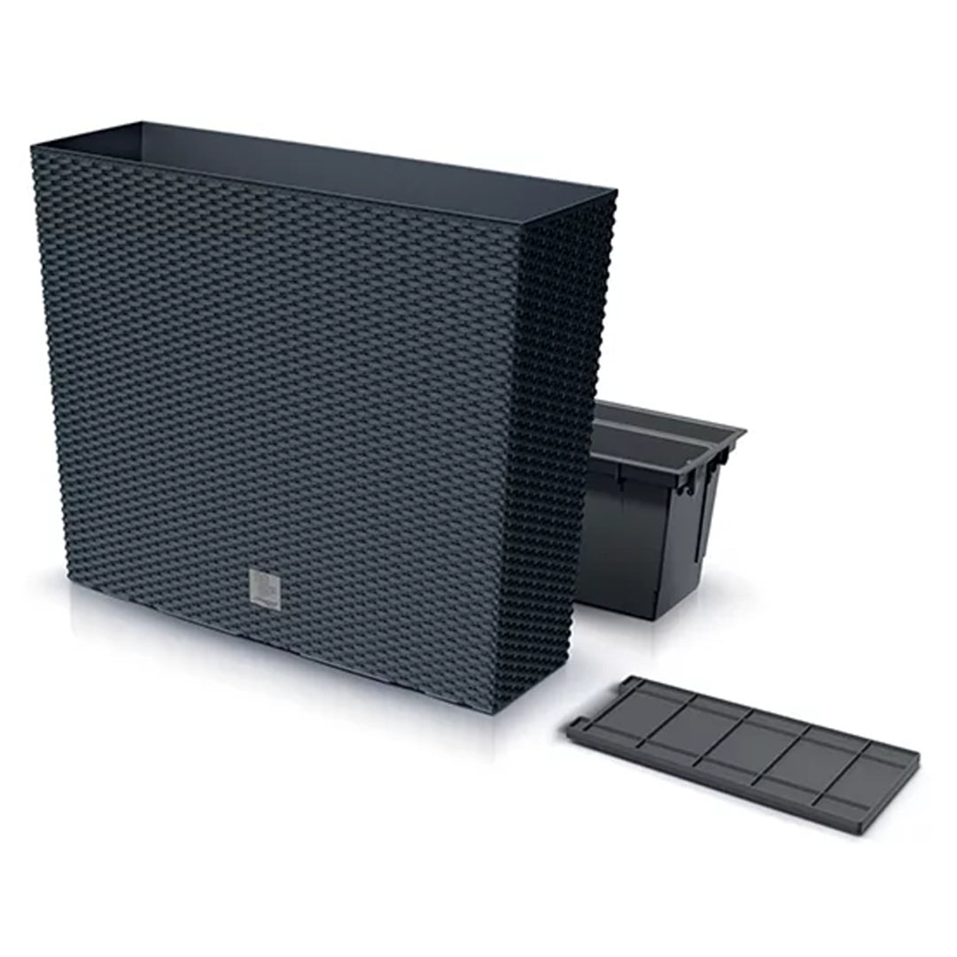 Tall Trough Planter Flower Pot Rattan Design Prosperplast Rato Case Grey Anthracite