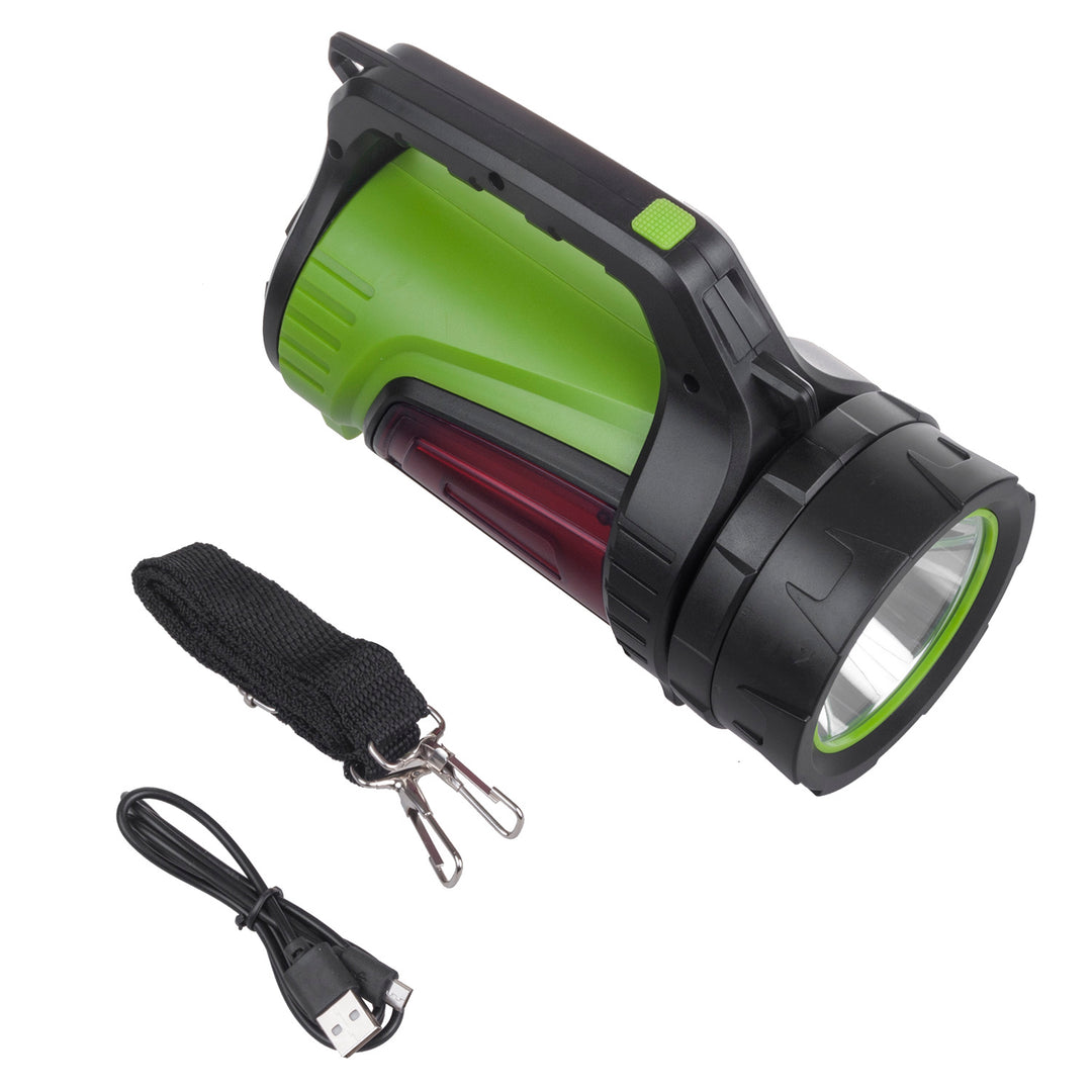 Maclean MCE345 3in1 Flashlight faoi stiúir In-athluchtaithe Cuardaigh Solas Cuardach Hand Powerbank Feidhm 3 Modh 5W XM-L-T6 Fuar Bán 6500K 3.7V 3x18650 4500mAh