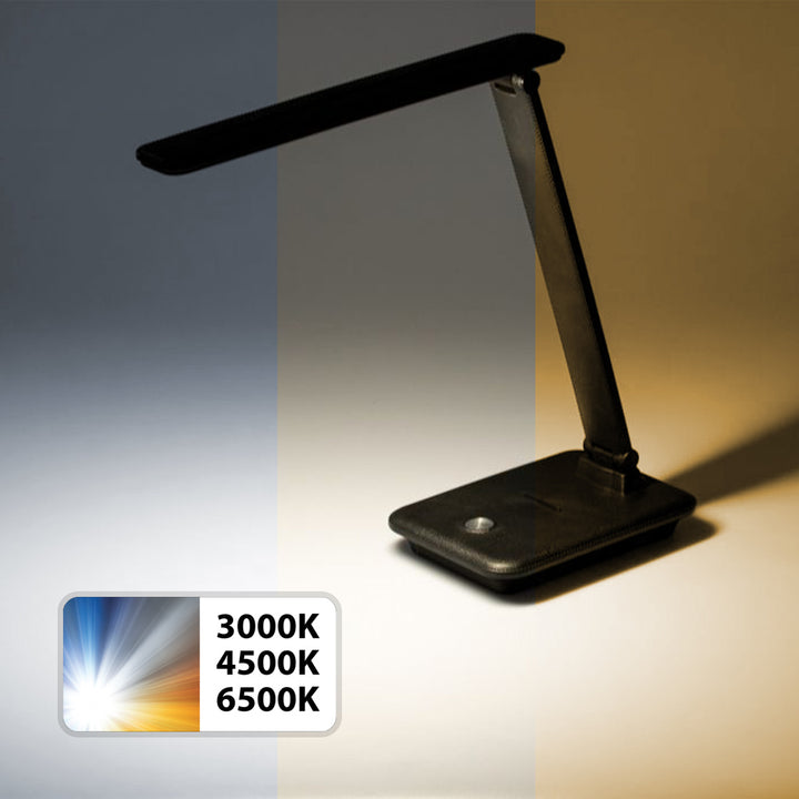 Maclean MCE614 B Dimmable LED Desk Lamp Adjustable Folding 9W IP20 3000K 4500K 6500K Black