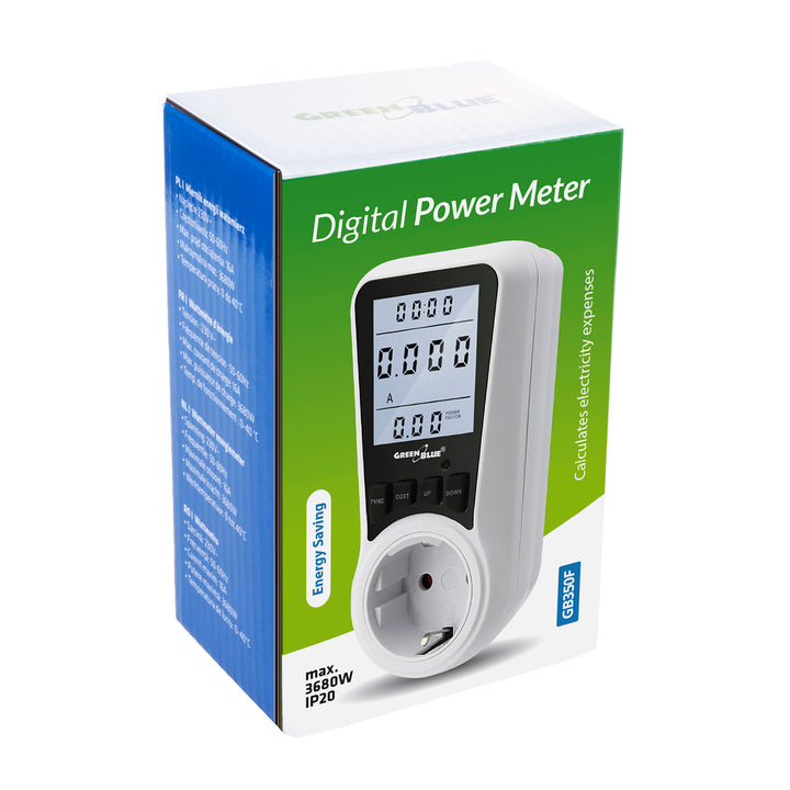 Energy Cost Meter Electricity Consumption Electricity Cost Meter Schuko Watt Meter