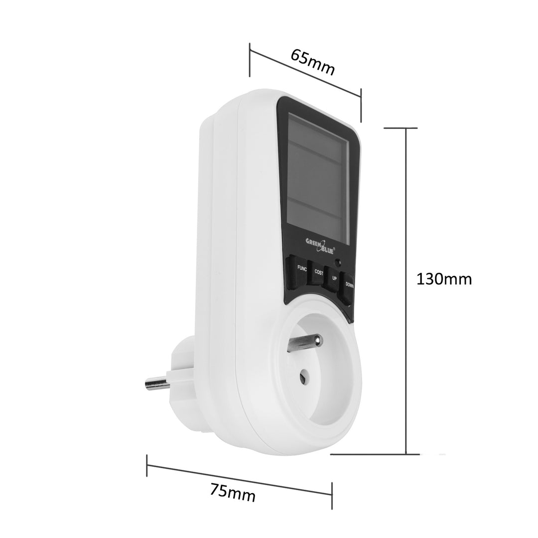 Energy Cost Meter Electricity Consumption Electricity Cost Meter Schuko Watt Meter