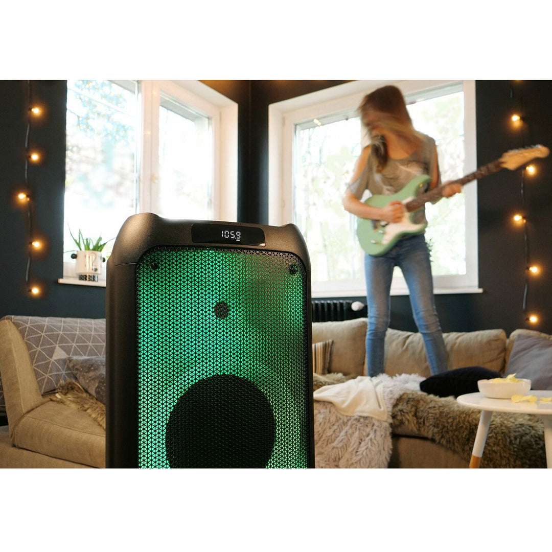 Bluetooth Speaker Karaoke Guitar TWS Radio AUX USB microSD LED Light Party