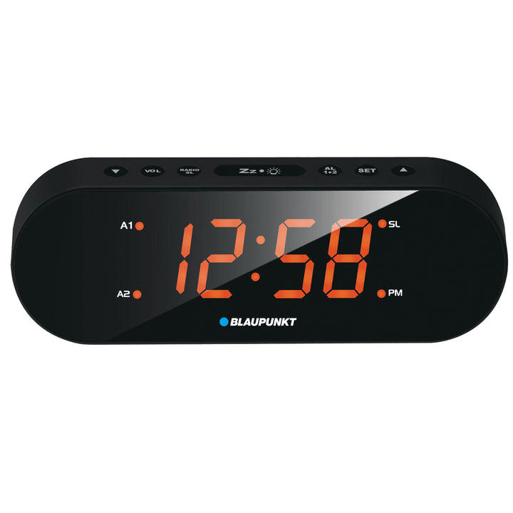 FM PLL Alarm Clock Radio 1.85" LED Display Adjustable Backlight Black Modern DC 5V