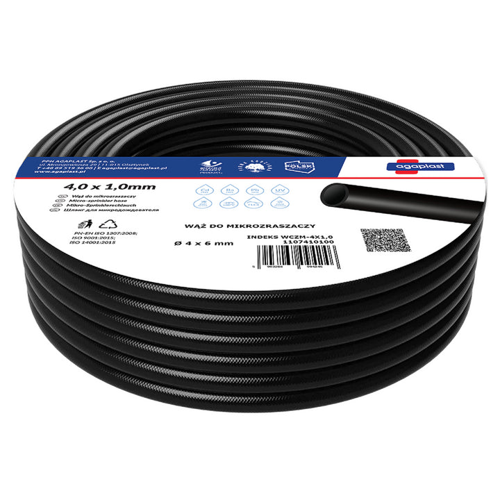 Vartco Garden Irrigation Hose Micro Sprinkler Drip System  UV Resistant Flexible Flexible Hose 4.0mm x 1.0mm (50 meters)