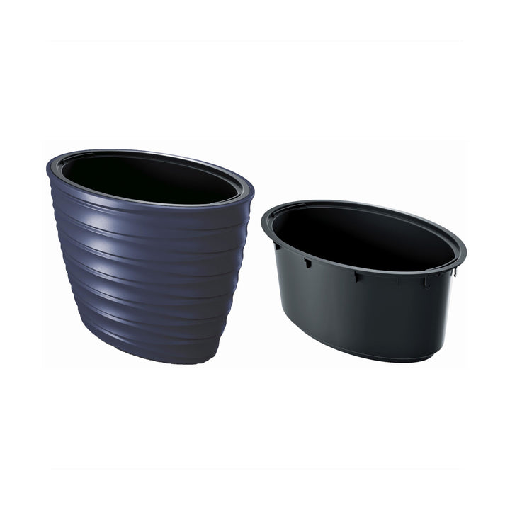 Pot with oval insert Prosperplast Freze DBFEE600-S433 - anthracite color