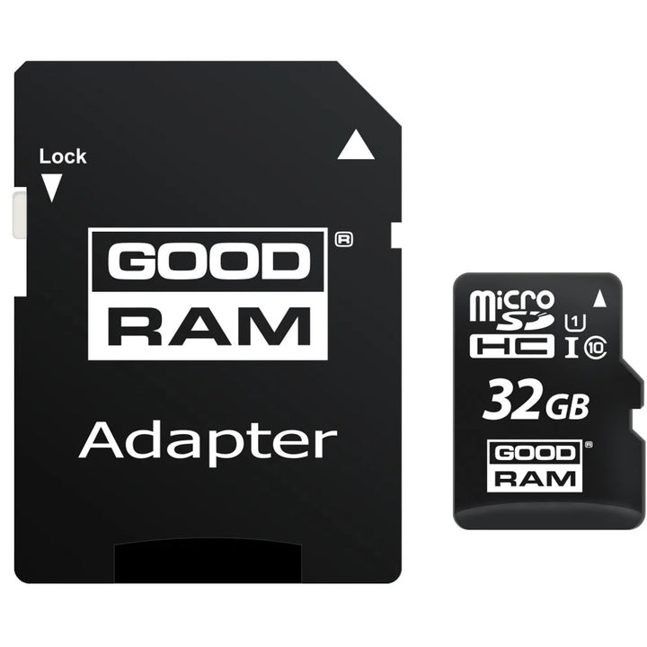 Cárta cuimhne 32GB microSD + SD rang 10 adapter UHS-I Goodram