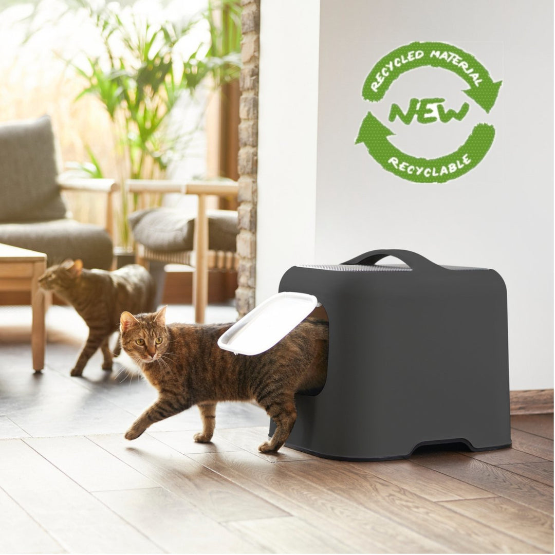 Rotho "Biala" MyPet cat litter box with lid and scoop - anthracite color