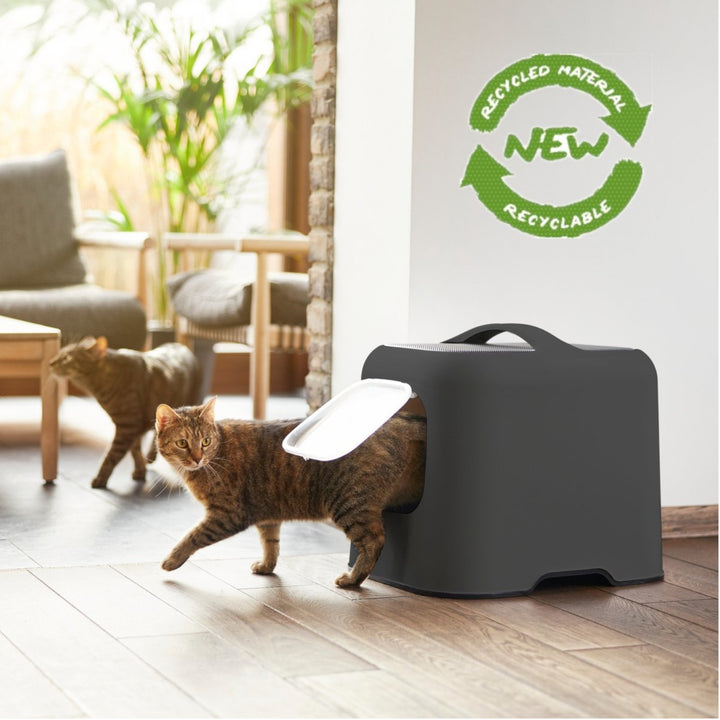 Rotho "Biala" MyPet cat litter box with lid and scoop - anthracite color