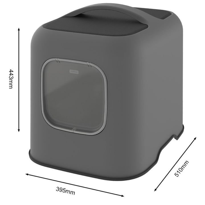 Rotho "Biala" MyPet cat litter box with lid and scoop - anthracite color