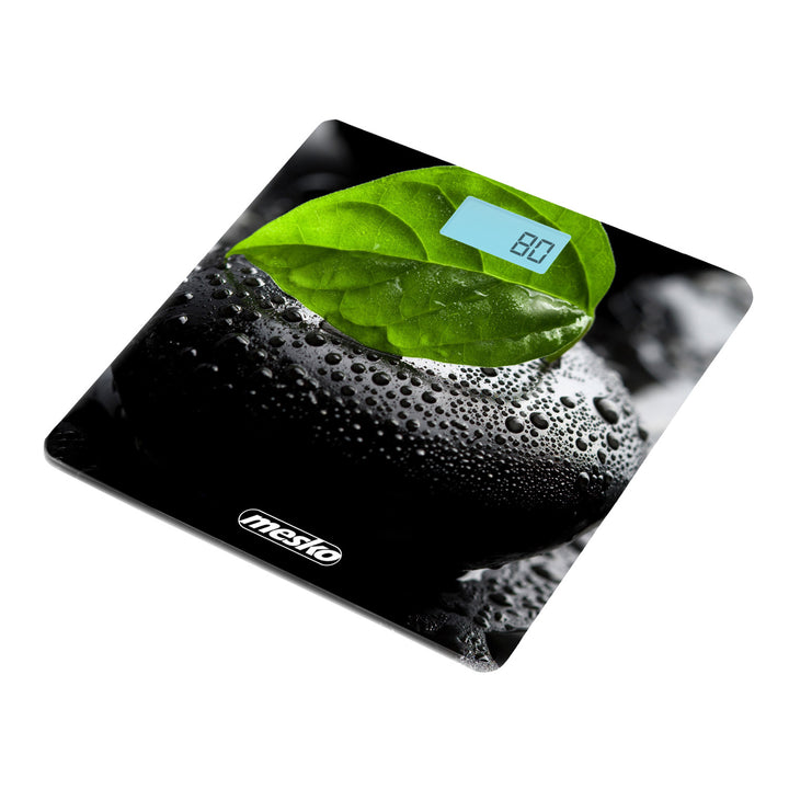 Mesko MS 8149 tempered glass bathroom scale, 150kg load capacity