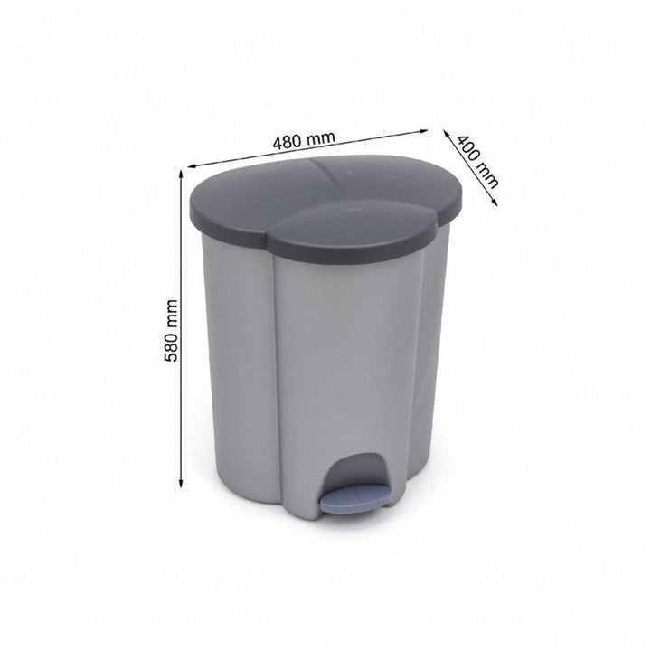 CURVER Waste Rubbish Can 40L Pedal Sorting Garbage Can Waste 3 Compartments Waste Separation System Inner Plastic Bucket