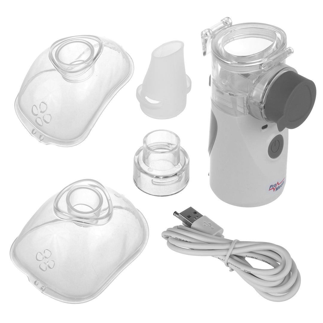 Promedix PR-835 Portable Mesh Nebulizer Handheld USB with Accessories Adults Kids Imhaler Portable