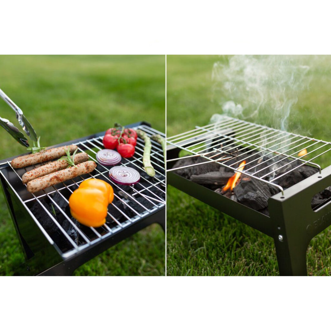 BBQ Foldable Grill Barbecue Camping Taisteal Gairdín Gualach Inaistrithe