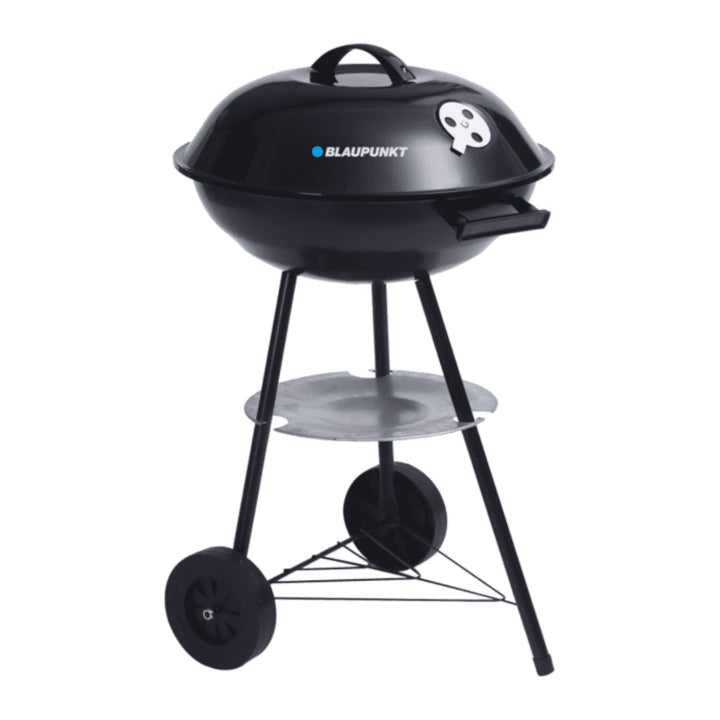 Blaupunkt GC301 Charcoal Grill on Wheels Round Barbecue Stand Barbecue Trolley with Lower Shelf Garden Barbecue 41cm Diameter BBQ