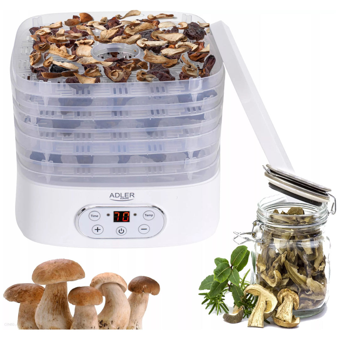 Dehydrator Bia 550W LCD Torthaí Muisiriún Glasraí Feola Luibh 5 Tráidire Cosaint róthéamh