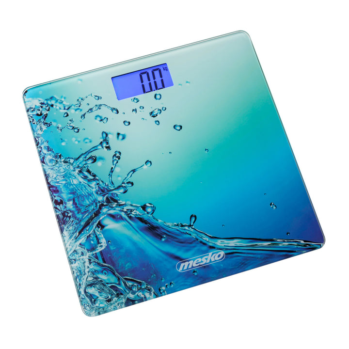 Mesko MS 8156 tempered glass bathroom scale, 150kg load capacity