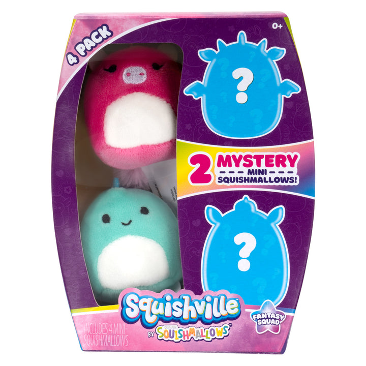 Mini Squishmallows Squishville Fantasy Scuad 4 PCS 5cm Bréagán Bog Plush 2 orlach