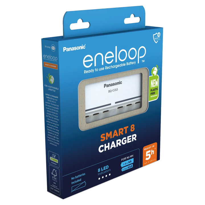 Panasonic Eneloop BQ-CC63 EKO Ni-MH charger ceallraí in-athluchtaithe.