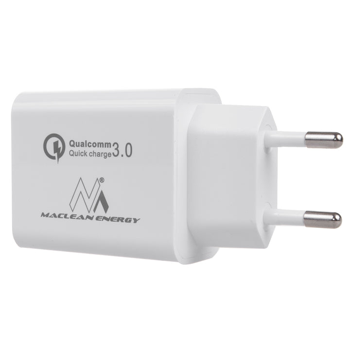 Maclean 20W Power Charger, PD, Power Delivery, Qualcomm Quick Charge, QC 3.0, 5V3A/9V2.22A/12V1.67A, white, MCE485W