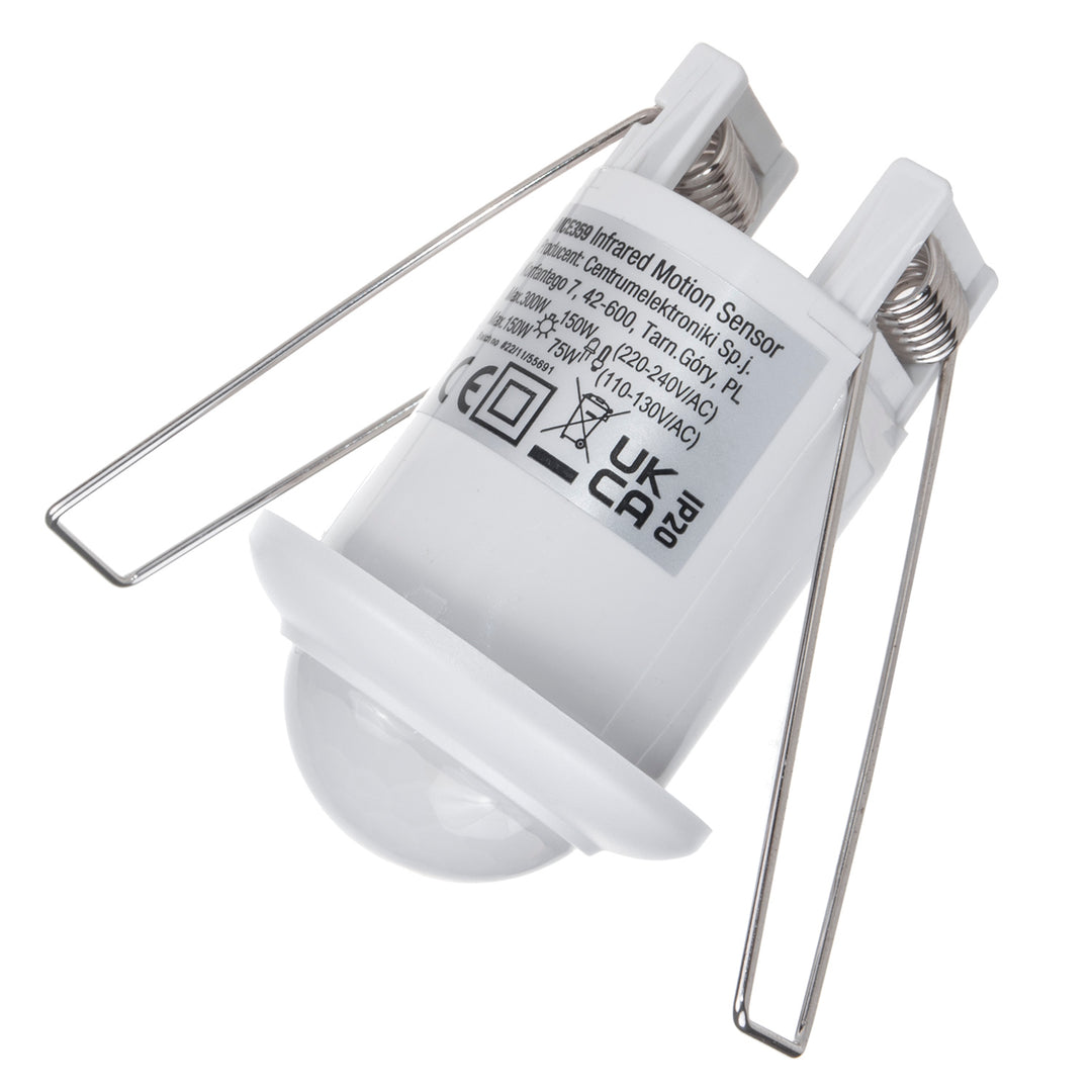 Maclean MCE359 PIR Motion Sensor Ceiling Flush Mounted Recessed Range 6m Max Load 300/150W 360° Detection Angle