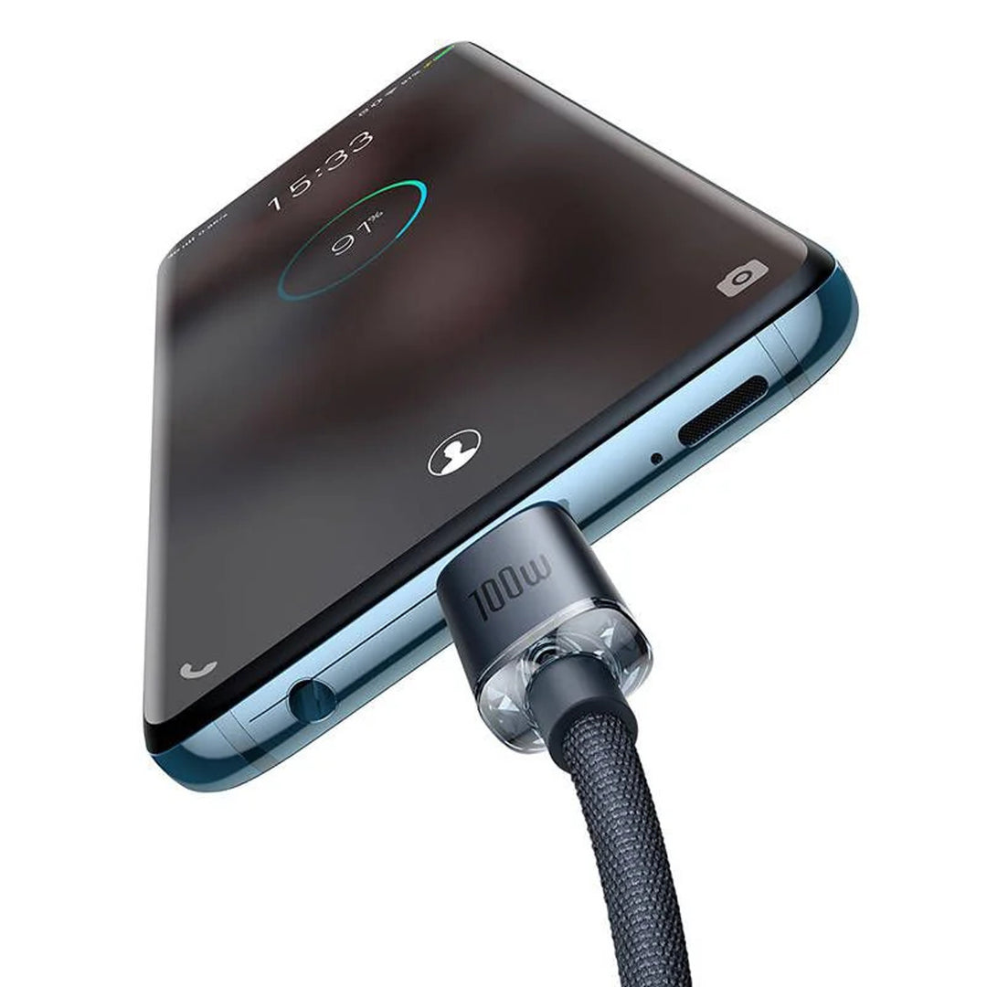 USB-C PD 2.0 1.2m cable Baseus Crystal CAJY000601 Quick Charge 3.0 100W cable