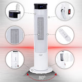 Adler AD 7730 2in1 LCD Tower Heater with Humidifier 2200W Ceramic Heating Element Fan Only Mode Thermostat Timer Oscillating