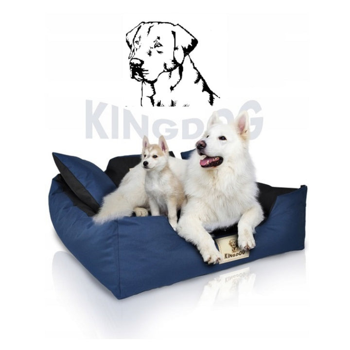 KingDog Dog and Cat Bed with Two Cushions Dog Cushion Dog Basket Pet Bed Washable Waterproof PVC Material Size L