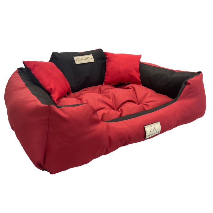 KingDog Dog and Cat Bed with Two Cushions Dog Cushion Dog Basket Pet Bed Washable Waterproof PVC Material Size L