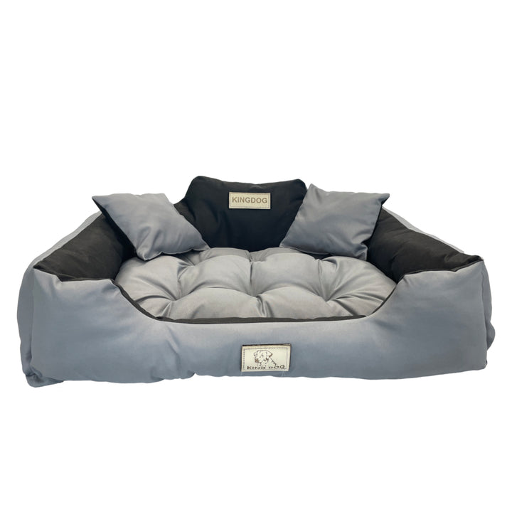 KingDog Dog and Cat Bed with Two Cushions Dog Cushion Dog Basket Pet Bed Washable Waterproof PVC Material Size XL