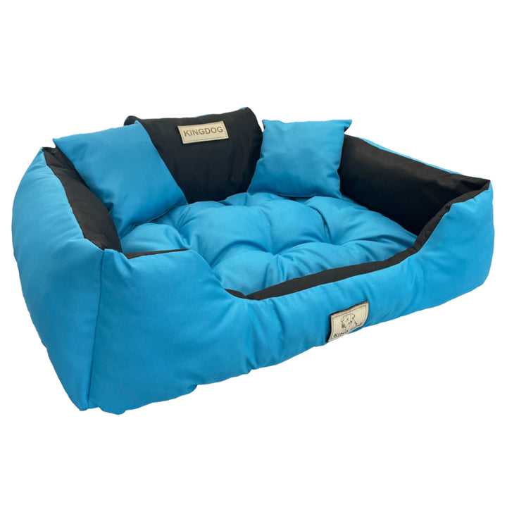 KingDog Dog and Cat Bed with Two Cushions Dog Cushion Dog Basket Pet Bed Washable Waterproof PVC Material Size XL