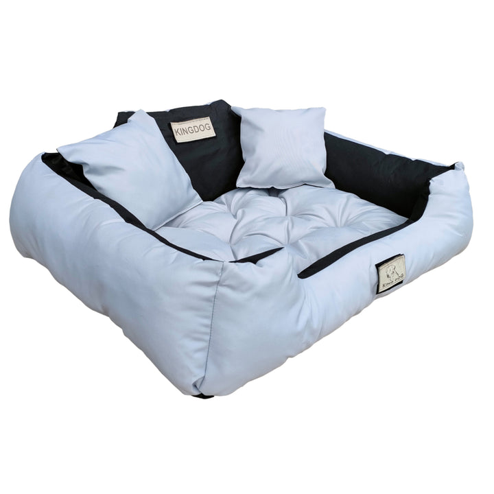 KingDog Dog and Cat Bed with Two Cushions Dog Cushion Dog Basket Pet Bed Washable Waterproof PVC Material Size XL