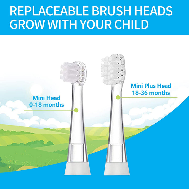 SEAGO SG-513 Set of Spare Toothbrushes Tips for SG-513 SEAGO, 4 pcs, Transparent Colour, for Children, Refill